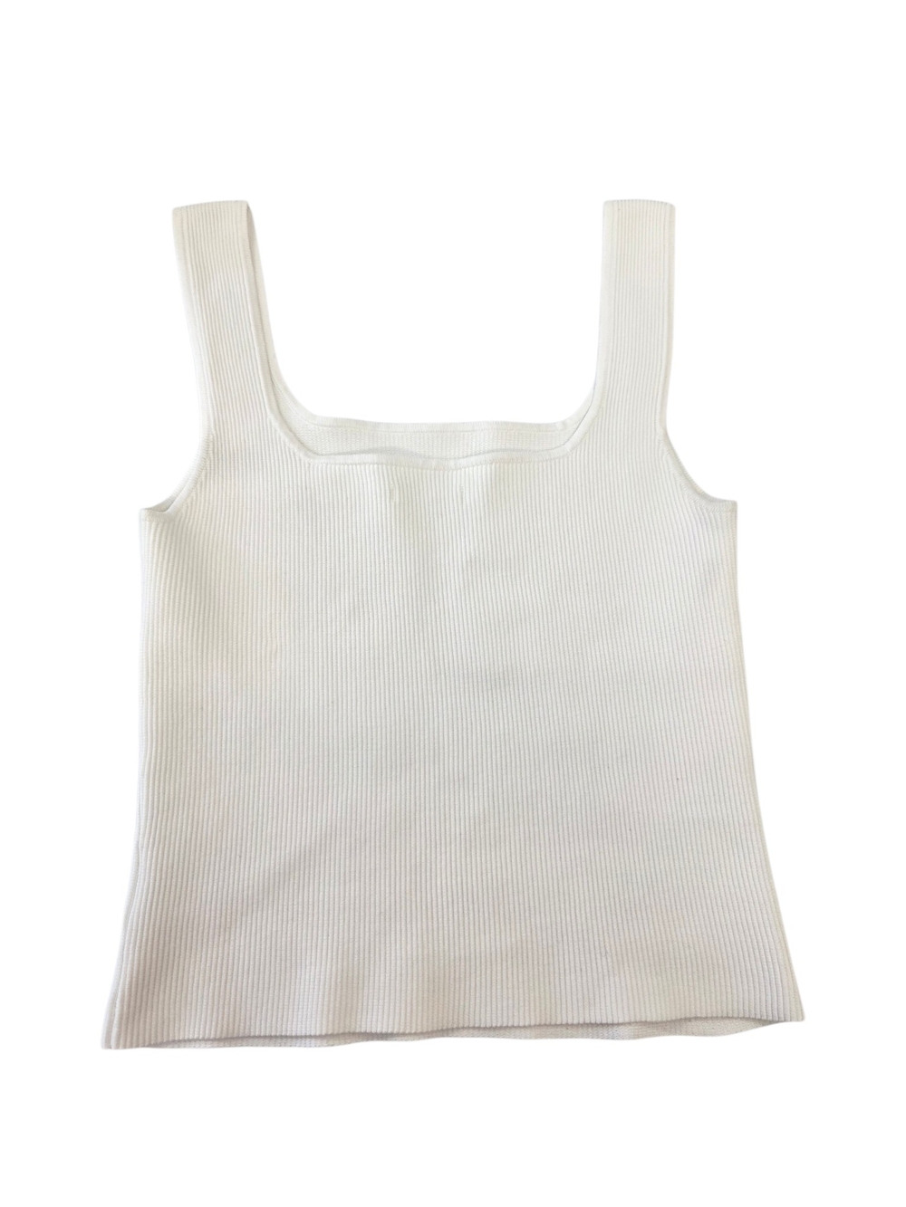Reformation White Ribbed Square Neck Tank - Picture 2 of 6
